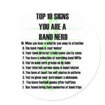 Band Nerd Top 10 stickers