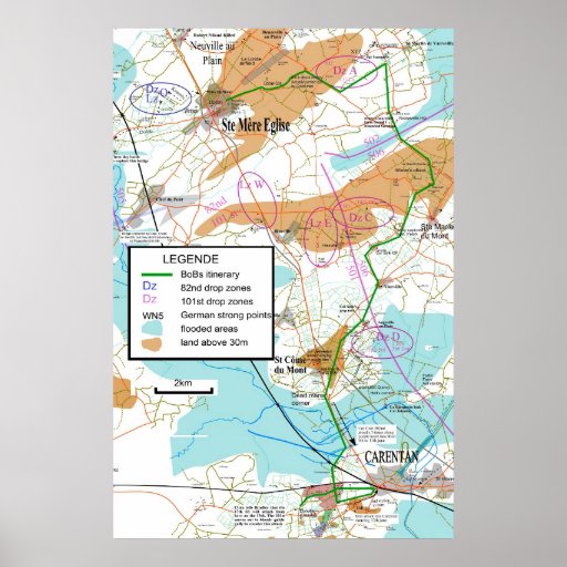 Band of Brothers map. Poster Zazzle