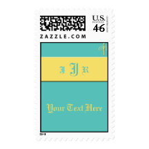 Band of Love Postage Aqua and Sunshine