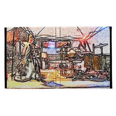 band on stage colored pencil music themed design iPad folio case band on stage colored pencil music themed design iPad folio case