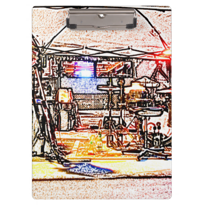 band on stage colored pencil music themed design clipboards band on stage colored pencil music themed design clipboards
