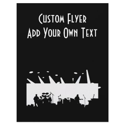 Band On Stage Concert Silhouette B&W Flyers by VoXeeD
