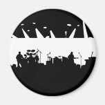 Band On Stage Concert Silhouette B&W Refrigerator Magnets