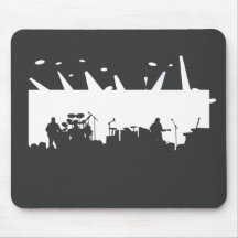 Band On Stage Concert Silhouette B&W Mousepad