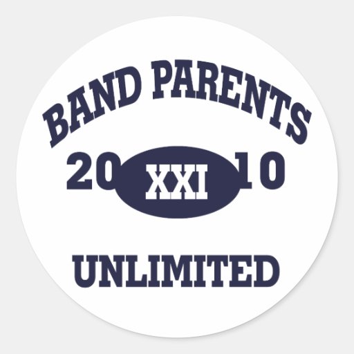 Band Parents Unlimited/ Navy Round Stickers
