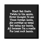 Band Roadie Poem. Custom Magnet