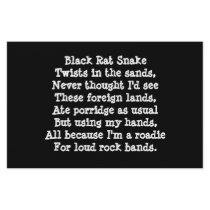 Band Roadie Poem. Custom Stationery Design