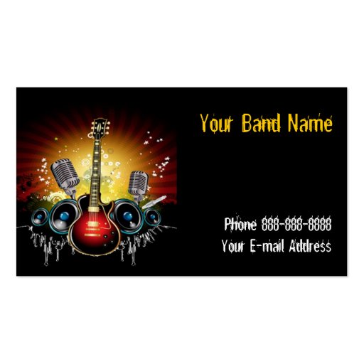 Band Singer Business Card (front side)