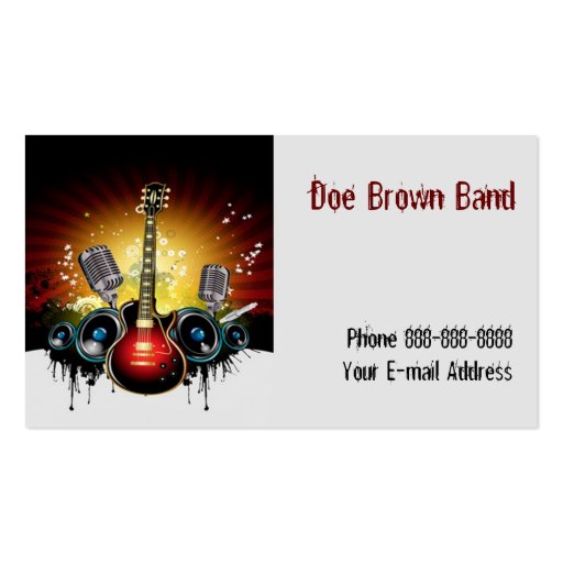 Band Singer Business Card (front side)