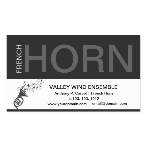 Band Wind Ensemble Business Card Template (front side)
