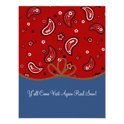 Bandana and Lasso Cowgirl Birthday Invites