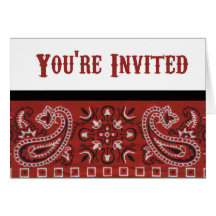 Bandana invitation greeting cards
