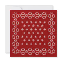 Bandana Invitations Invites to Western Theme Party