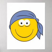 Bandana Pirate Smiley Face Posters