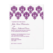 BANDED DAMASK IN ROYAL PLUM postcards
