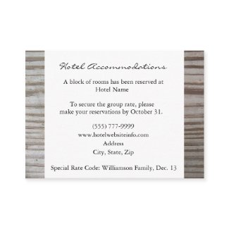 Banded Wood Hotel Accommodation Cards