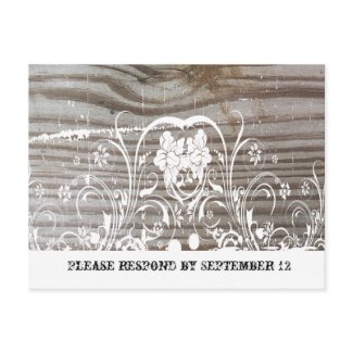 Banded Wood RSVP zazzle_postcard