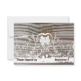 Banded Wood rsvp with envelopes Custom Invitation