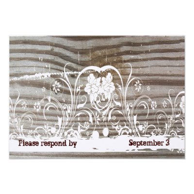 Banded Wood rsvp with envelopes Custom Invitation