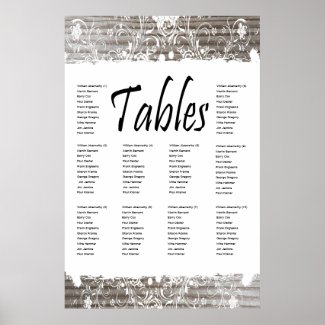 Banded Wood Seating Chart zazzle_print