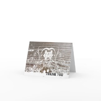 Banded Wood Thank You zazzle_card