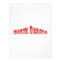 Bandera americana roja Dakota del Norte Plantillas De Membrete