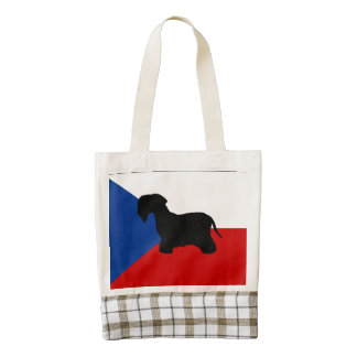 bandera cesky de la checo-república del silo del bolsa tote zazzle HEART