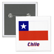 Bandera de Chile con nombre Pins