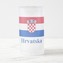 Bandera de Croacia con nombre en croata Tazas De Café