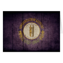 Bandera de madera rugosa de Kentucky Tarjeton