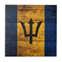 Bandera de madera vieja de Barbados; Tejas