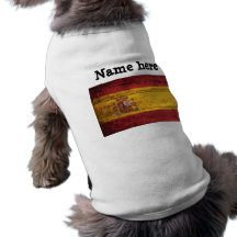 Bandera de madera vieja de España Camisas De Perritos
