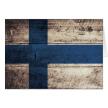 Bandera de madera vieja de Finlandia Felicitacion