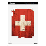 Bandera de madera vieja de Suiza iPad 3 Skins