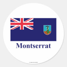 Bandera de Montserrat con nombre Etiqueta