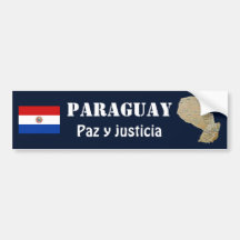 Bandera de Paraguay y pegatina para el parachoques Pegatina De Parachoque