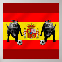 Bandera de Toro del futbol de Furia Roja del La de Impresiones