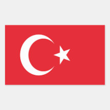 Bandera de Turquía Rectangular Pegatinas