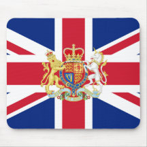 Bandera de unión del jubileo de diamante y escudo  tapetes de ratones