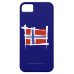 Bandera del cepillo de Noruega iPhone 5 Case-Mate Cobertura