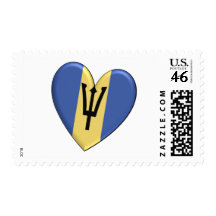 Bandera del corazón de Barbados Franqueo