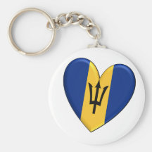 Bandera del corazón de Barbados Llavero Personalizado