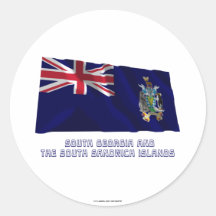 Bandera del sur de las islas de bocadillo de Georg Etiqueta Redonda