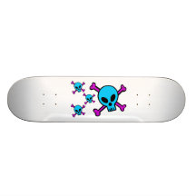 Bandera pirata azul del rosa del cráneo patines personalizados