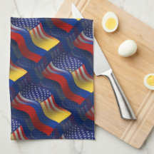 Bandera que agita Colombiano-Americana Toalla De Mano