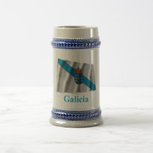 Bandera que agita de Galicia con nombre Tazas De Café
