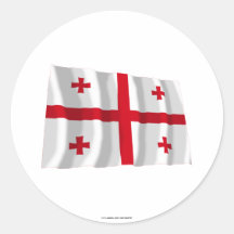 Bandera que agita de Georgia Pegatinas Redondas