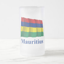 Bandera que agita de Mauricio con nombre Taza
