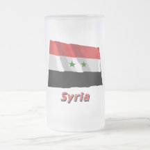 Bandera que agita de Siria con nombre Tazas De Café