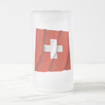 Bandera que agita de Suiza Taza